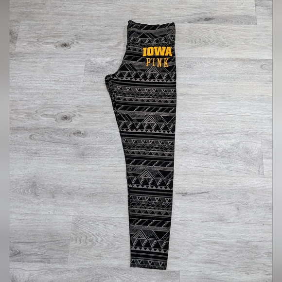 Victoria's Secret University of Iowa Hawkeyes leggings. Hawks Aztec yoga pants. - Picture 2 of 4